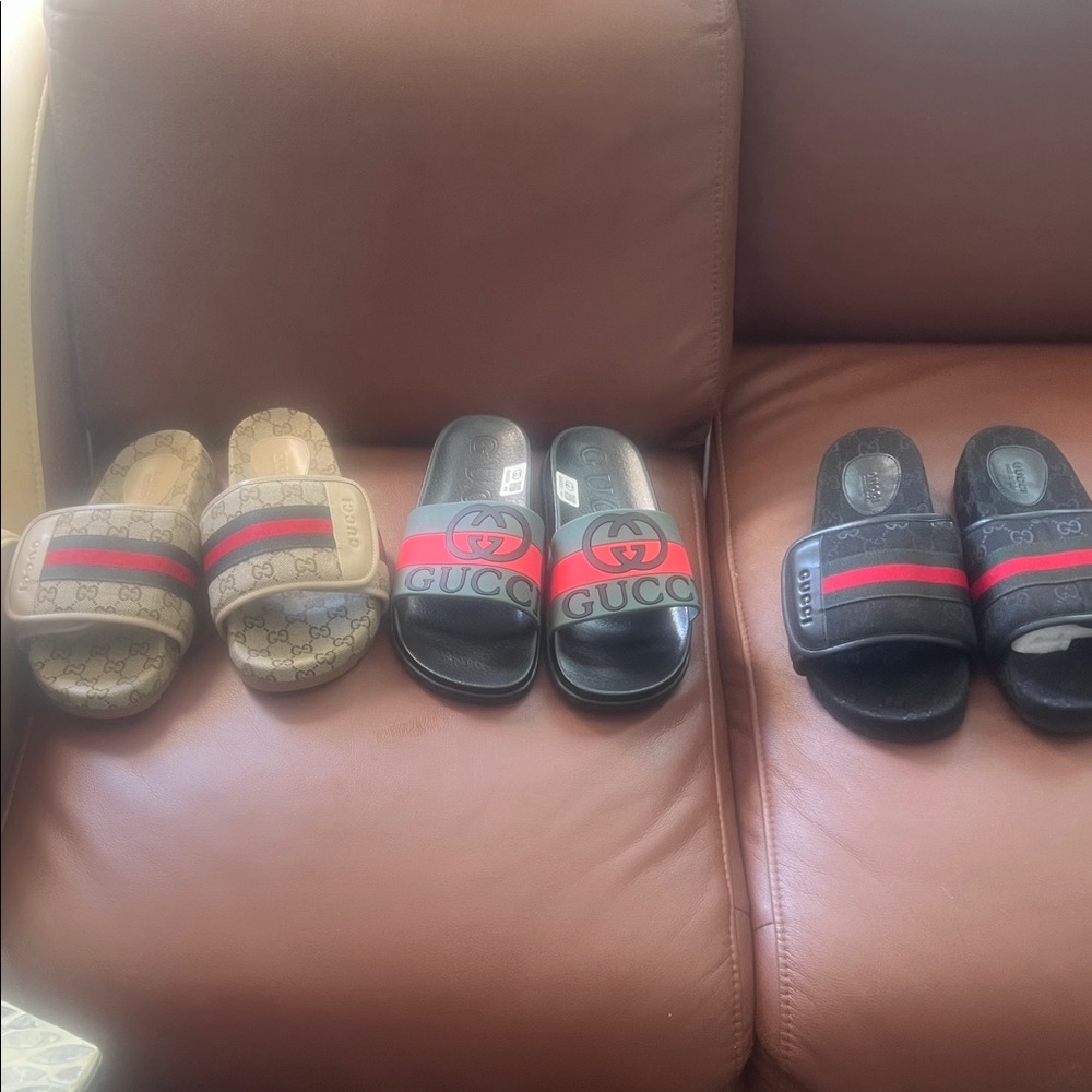 Gucci  Sandals - Beige, Black, Red